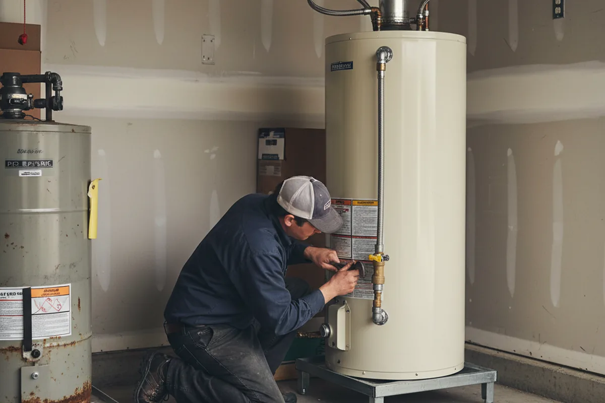 Water heater and shutoff valve replacement in Gilford