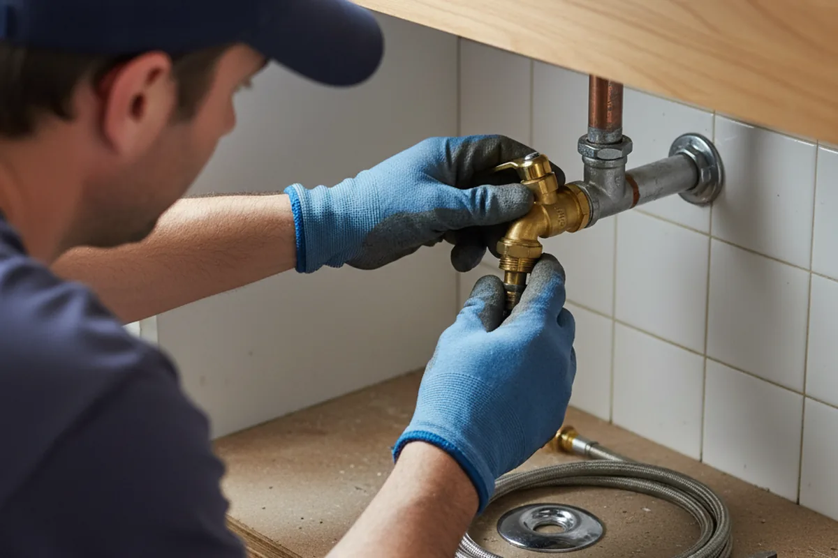 Shutoff valve and fitting work during Faucet and Fixture Repair in Gilford